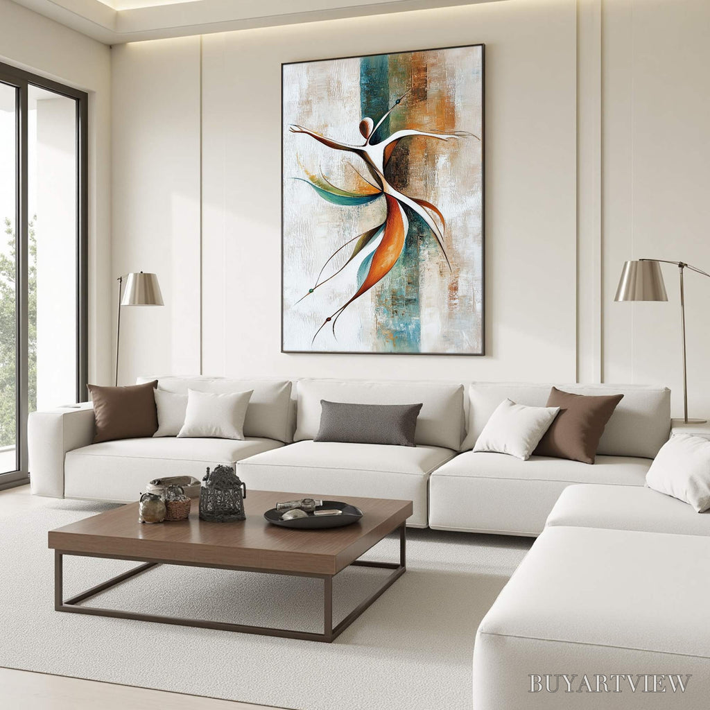 ARTOVITAS Grace in Motion – Expressive Abstract Figure Oil Painting - image 3