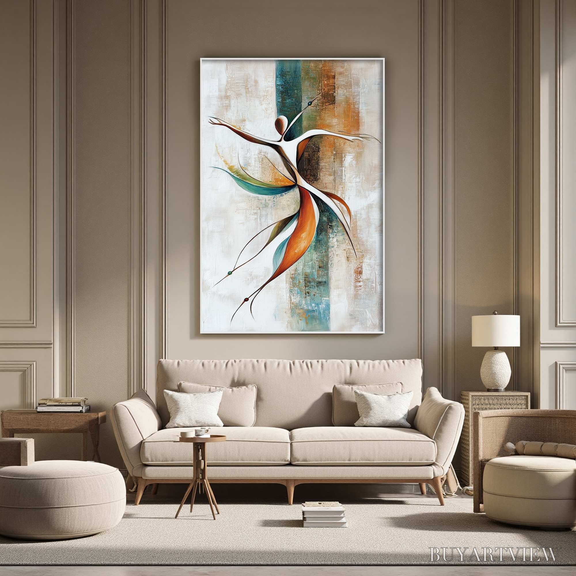 ARTOVITAS Grace in Motion – Expressive Abstract Figure Oil Painting - image 4