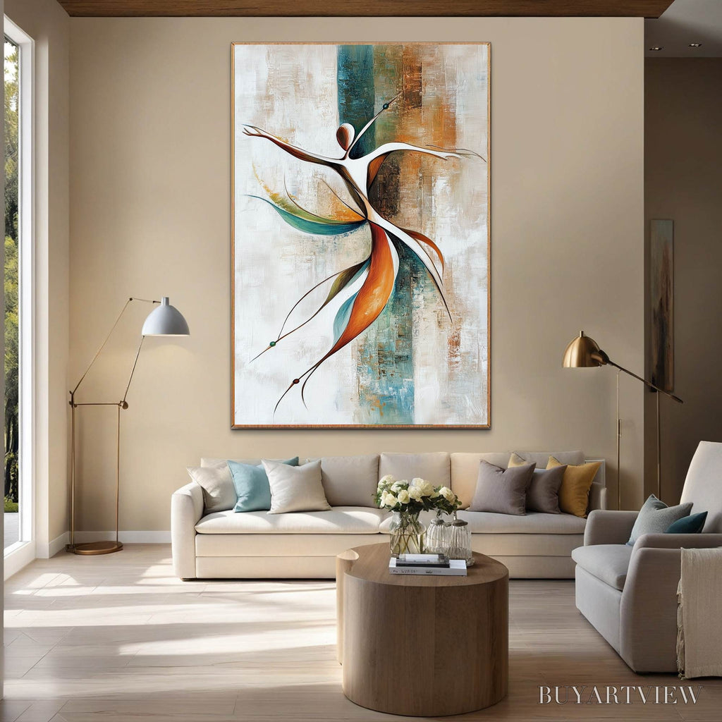 ARTOVITAS Grace in Motion – Expressive Abstract Figure Oil Painting - image 5