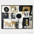 ARTOVITAS Alchemy Grid – Textured Abstract Painting in Black, White & Gold - image 1