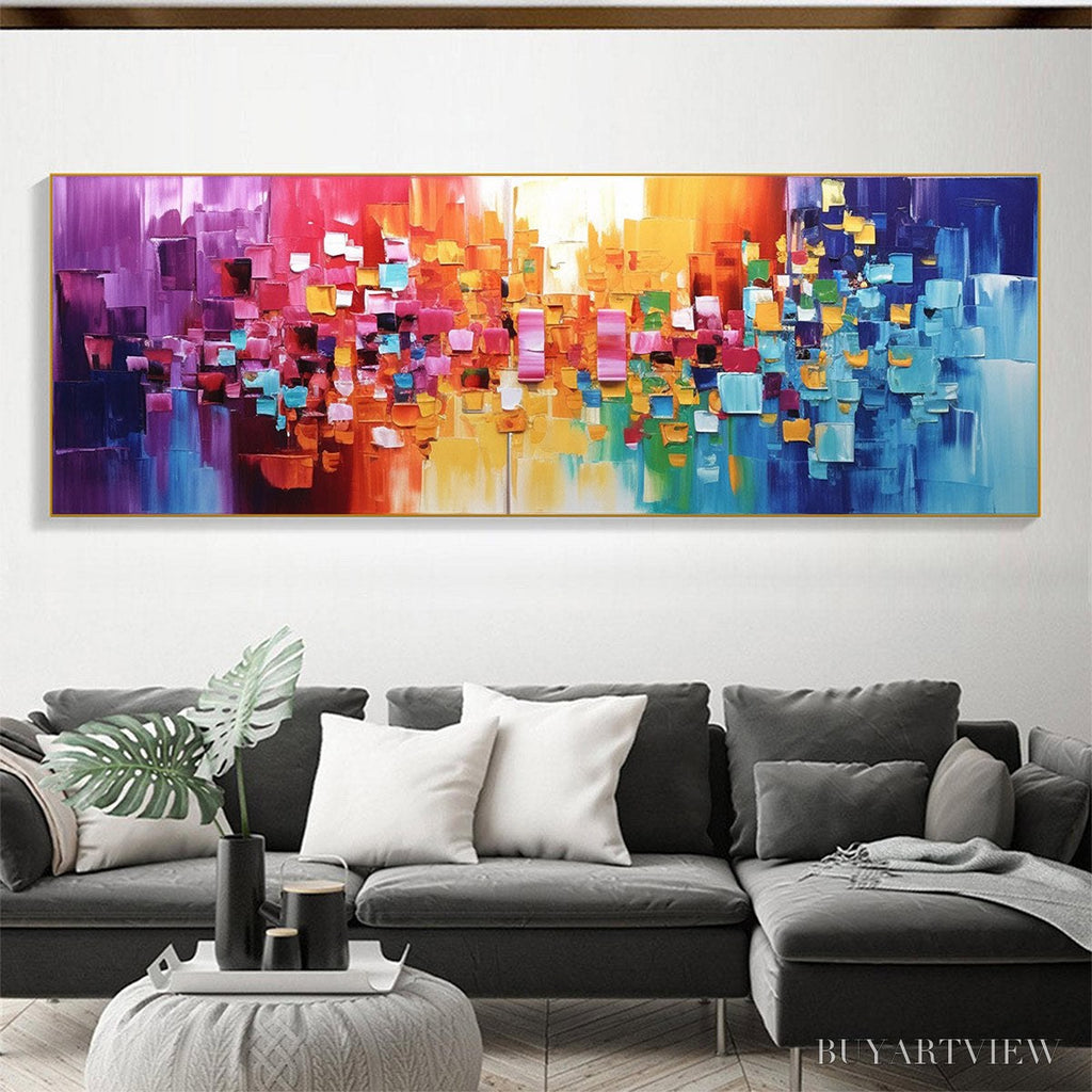 ARTOVITAS Chroma Dance – Colorful Abstract Impasto Oil Painting - image 2