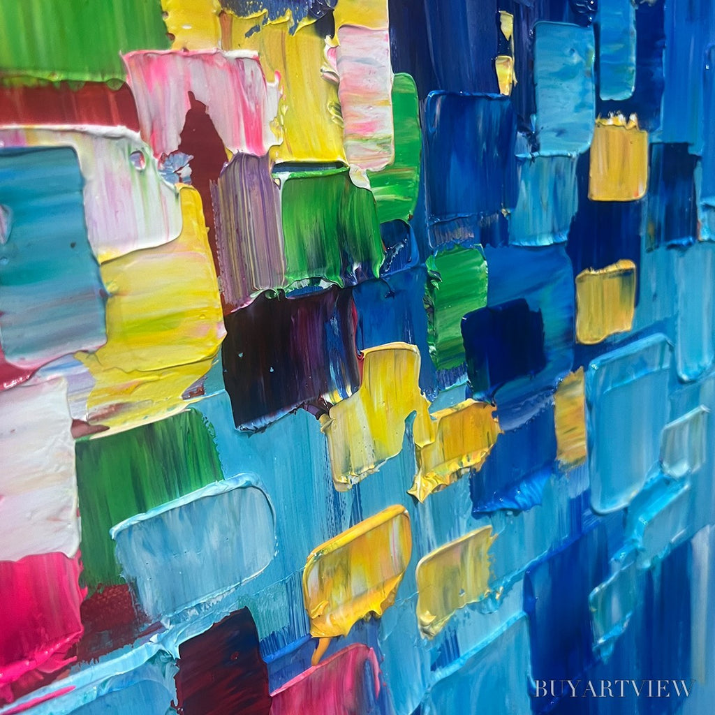 ARTOVITAS Chroma Dance – Colorful Abstract Impasto Oil Painting - image 3