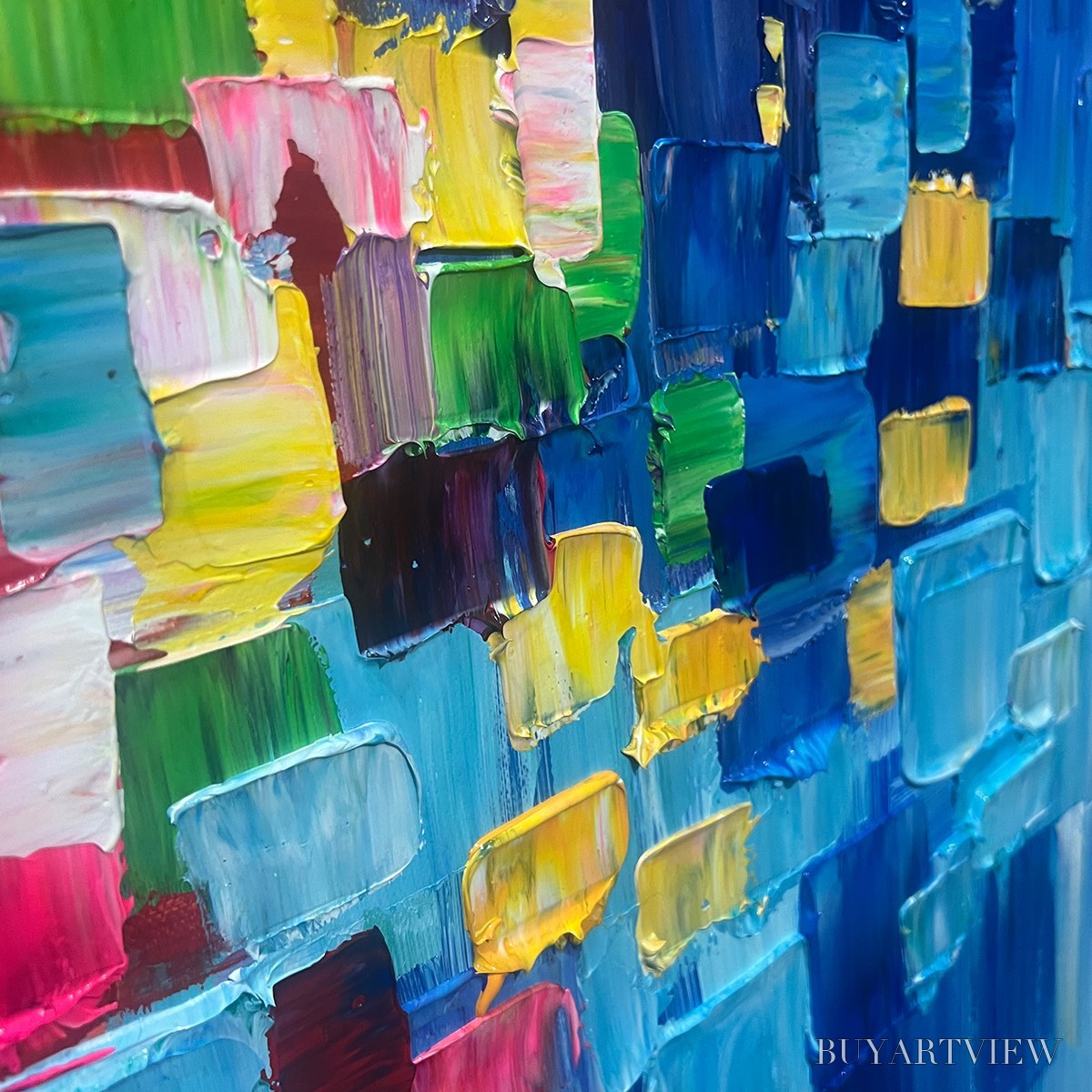 ARTOVITAS Chroma Dance – Colorful Abstract Impasto Oil Painting - image 3