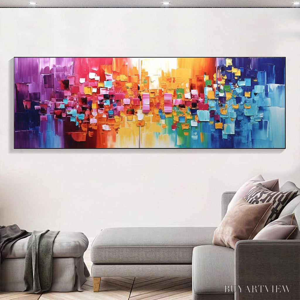 ARTOVITAS Chroma Dance – Colorful Abstract Impasto Oil Painting - image 4