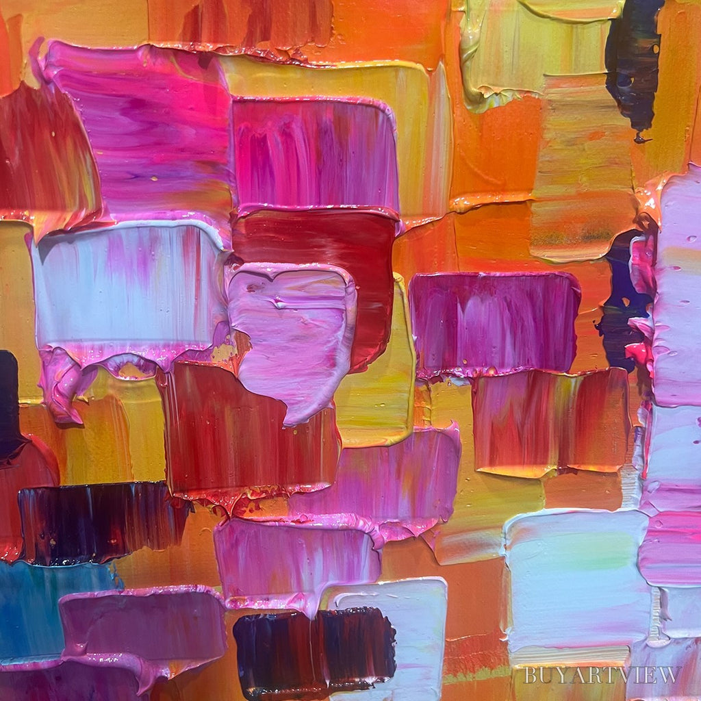 ARTOVITAS Chroma Dance – Colorful Abstract Impasto Oil Painting - image 6