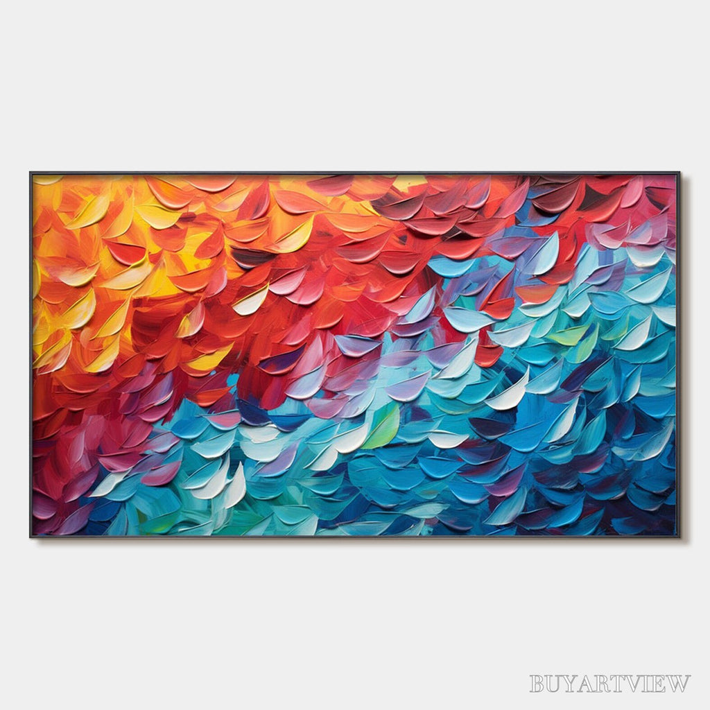 ARTOVITAS Fiery Dance – Textured Abstract Oil Painting - image 1