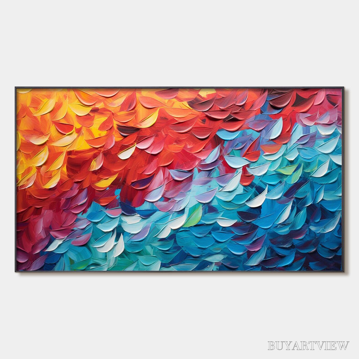 ARTOVITAS Fiery Dance – Textured Abstract Oil Painting - image 1
