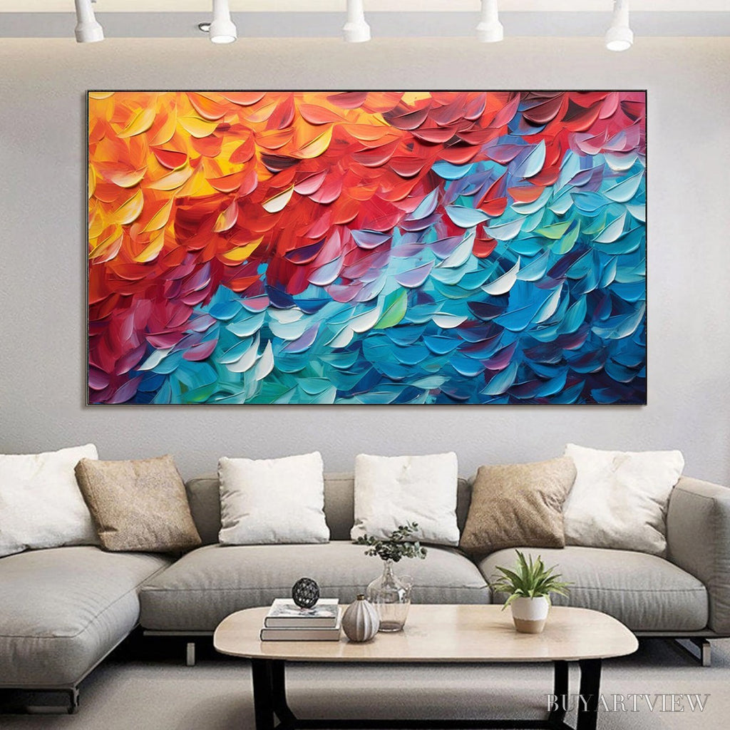 ARTOVITAS Fiery Dance – Textured Abstract Oil Painting - image 2