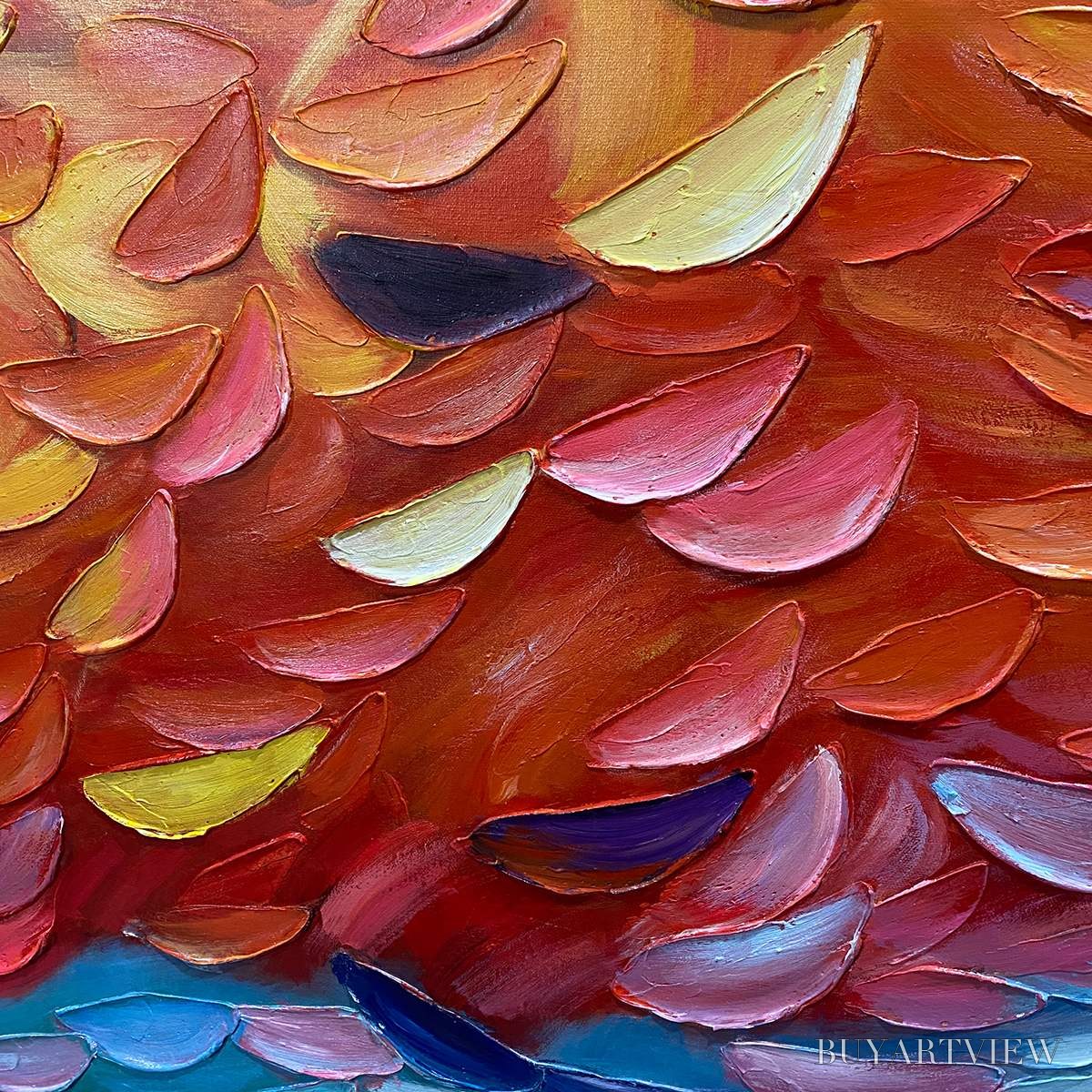 ARTOVITAS Fiery Dance – Textured Abstract Oil Painting - image 3