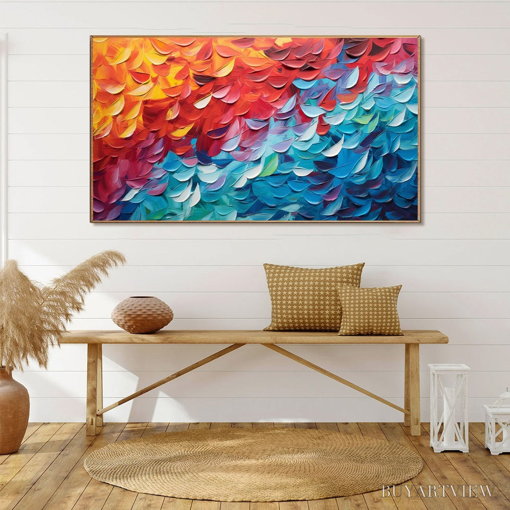ARTOVITAS Fiery Dance – Textured Abstract Oil Painting - image 4