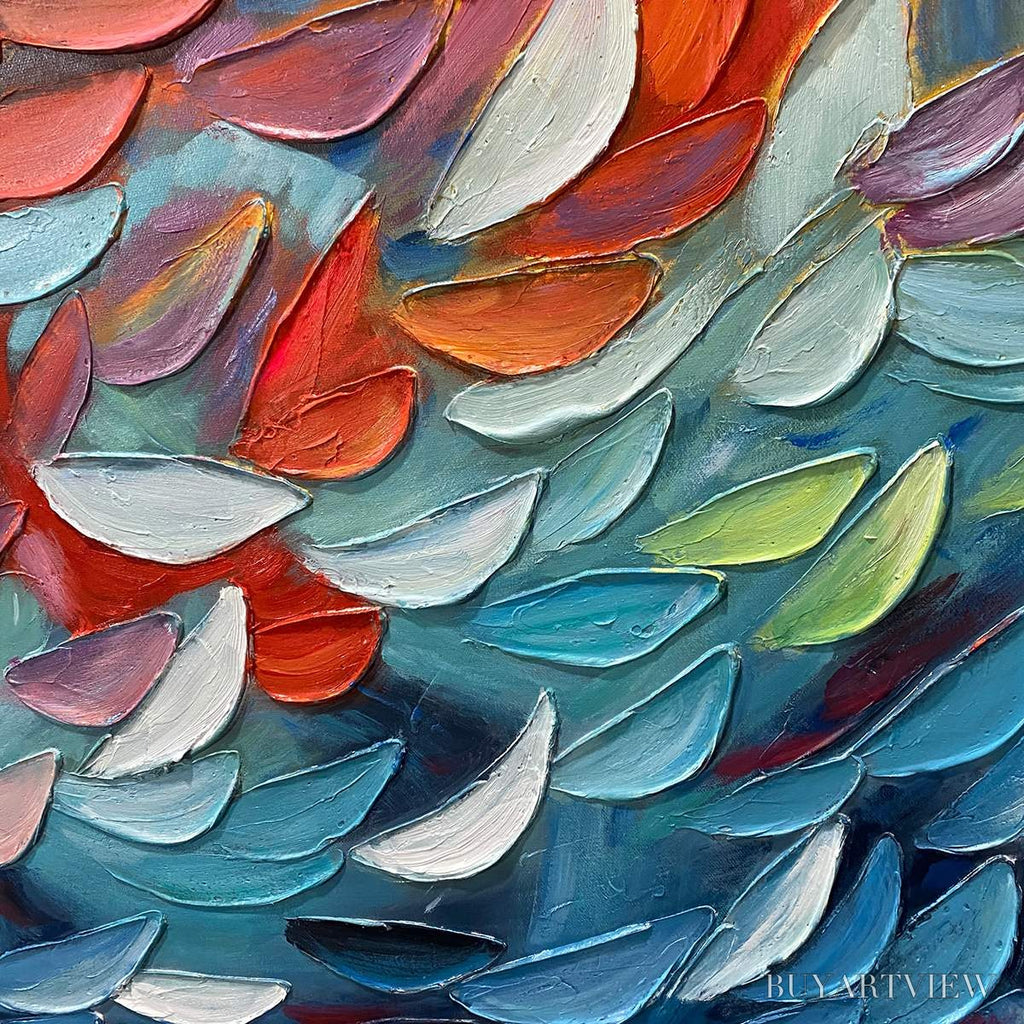 ARTOVITAS Fiery Dance – Textured Abstract Oil Painting - image 5