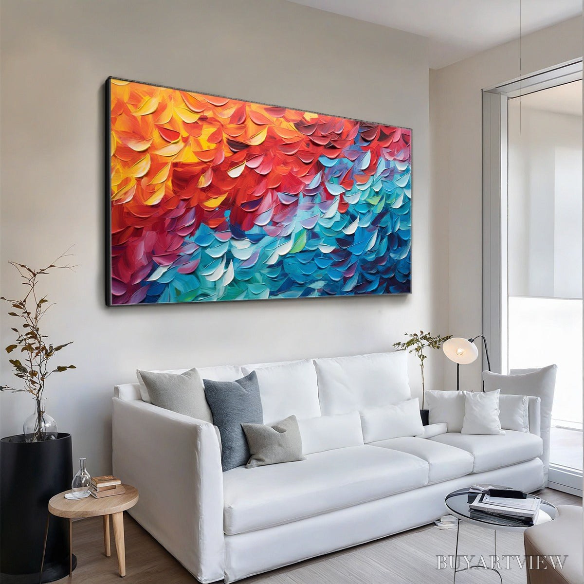 ARTOVITAS Fiery Dance – Textured Abstract Oil Painting - image 6