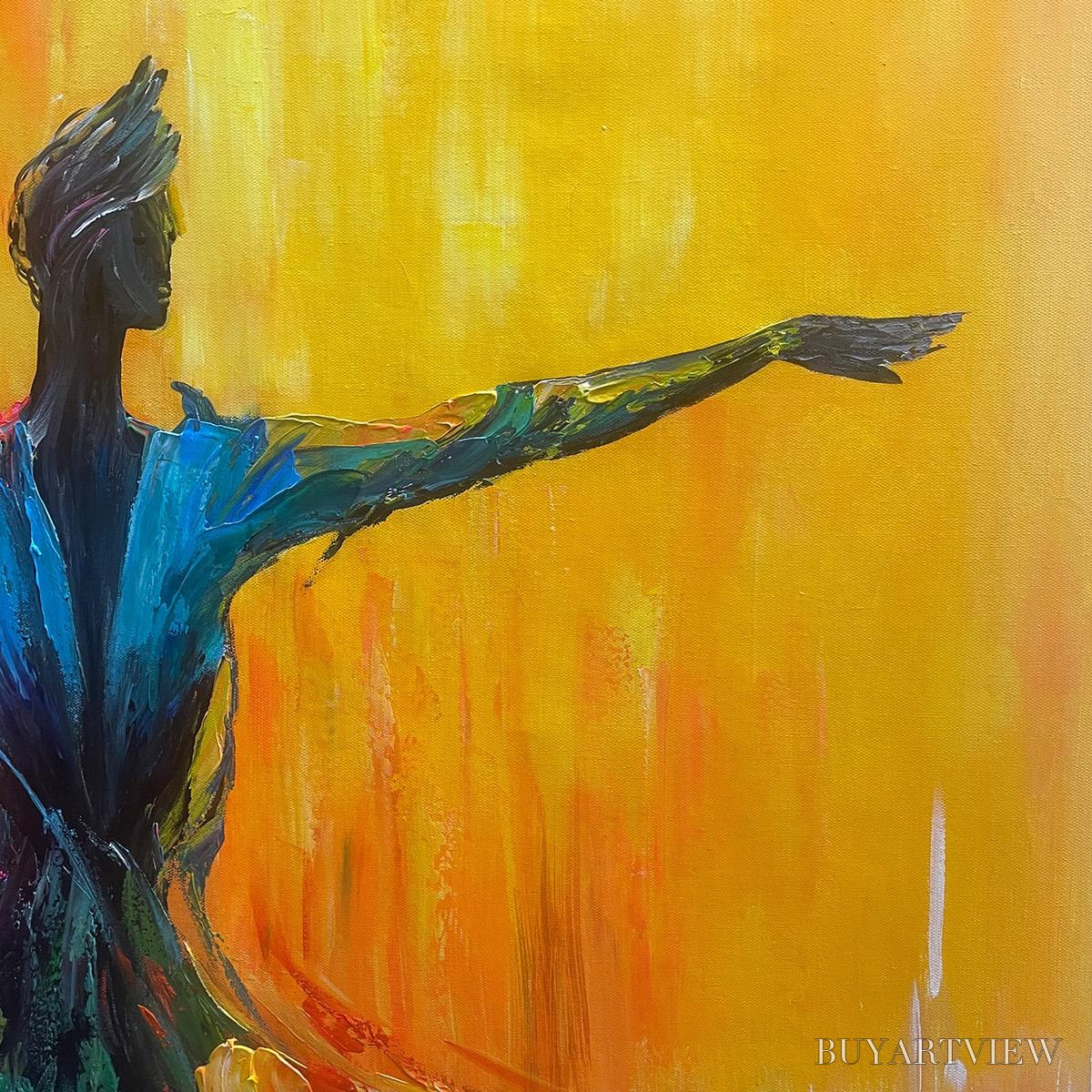 ARTOVITAS Soulflight – Textured Impasto Figurative Oil Painting of Dancer - image 3