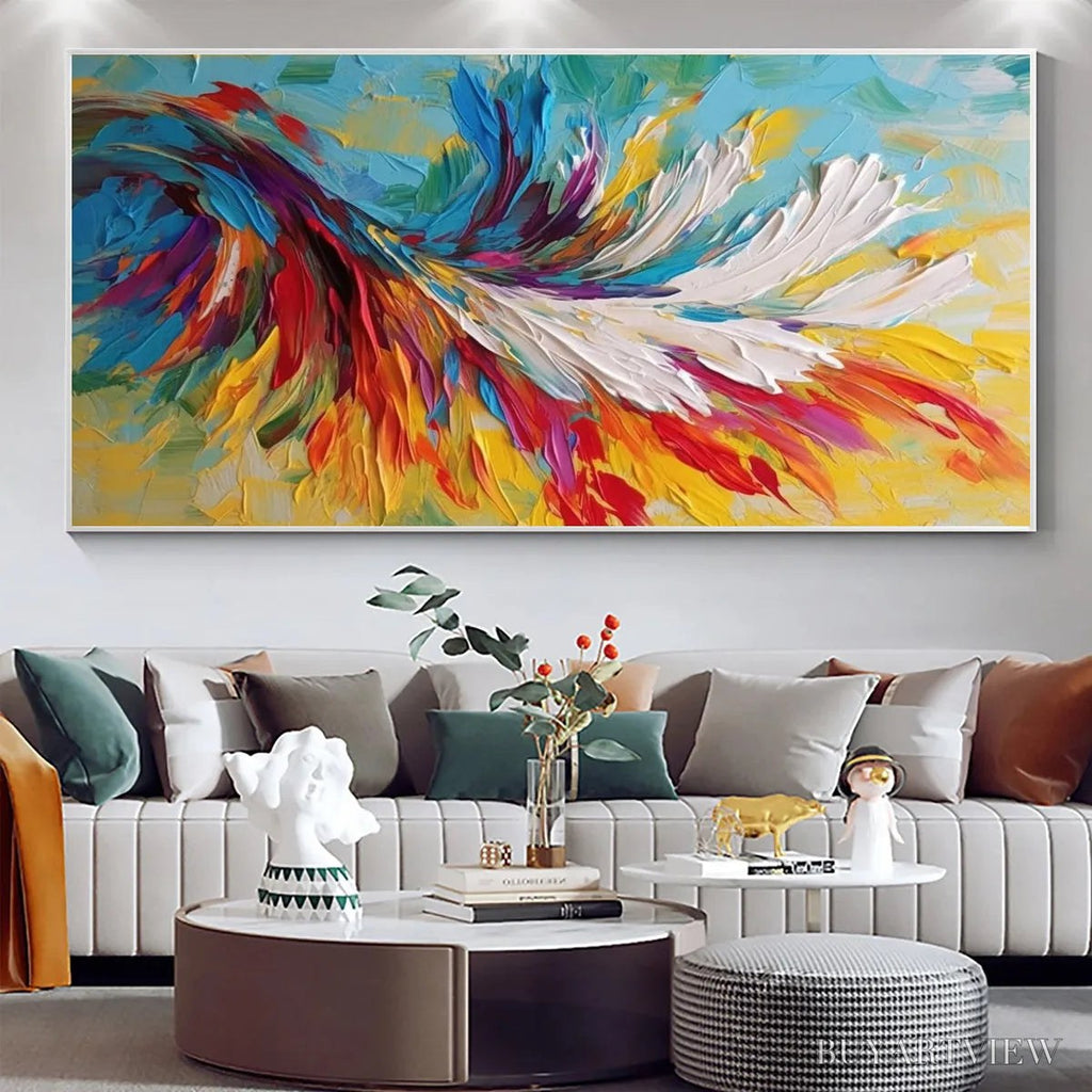 ARTOVITAS Colorful Whirlwind – Large Abstract Impasto Oil Painting on Canvas - image 2