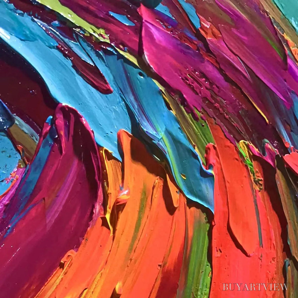 ARTOVITAS Colorful Whirlwind – Large Abstract Impasto Oil Painting on Canvas - image 3