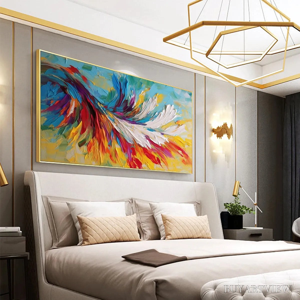 ARTOVITAS Colorful Whirlwind – Large Abstract Impasto Oil Painting on Canvas - image 4