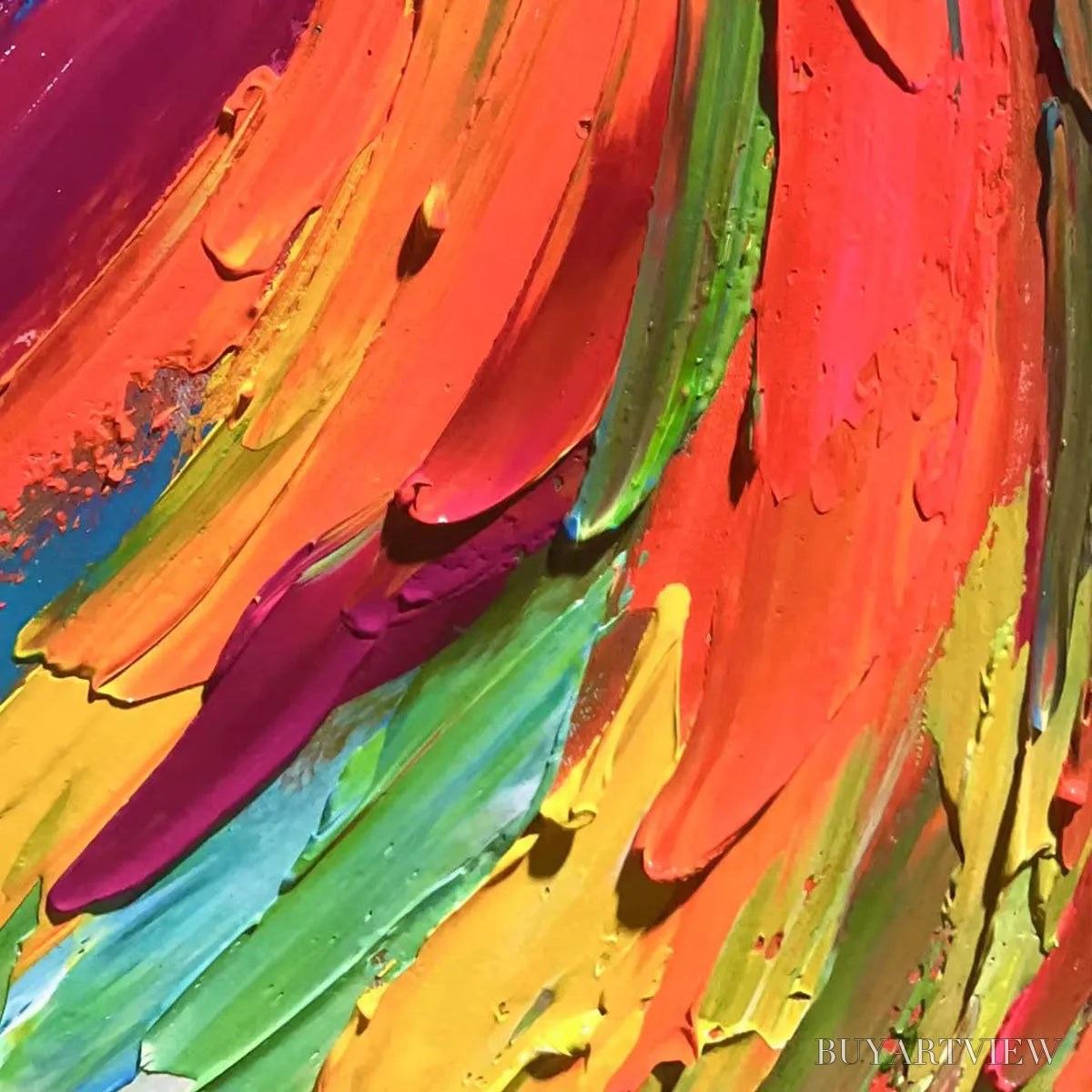 ARTOVITAS Colorful Whirlwind – Large Abstract Impasto Oil Painting on Canvas - image 5