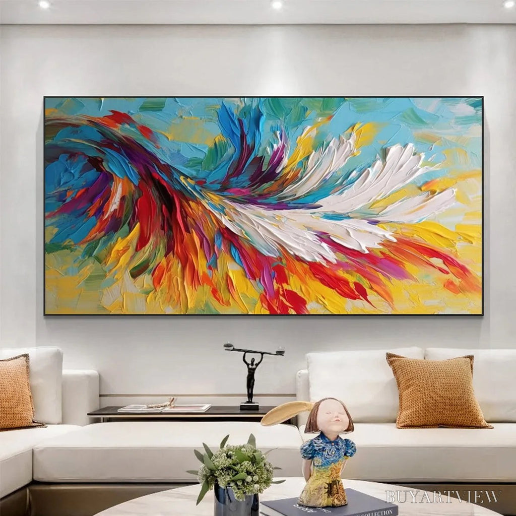 ARTOVITAS Colorful Whirlwind – Large Abstract Impasto Oil Painting on Canvas - image 6
