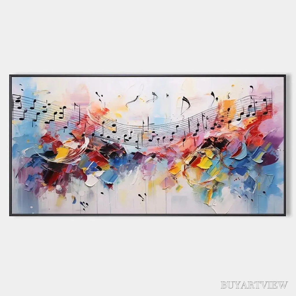 ARTOVITAS Melody in Color – Abstract Painting with Musical Notes - image 1