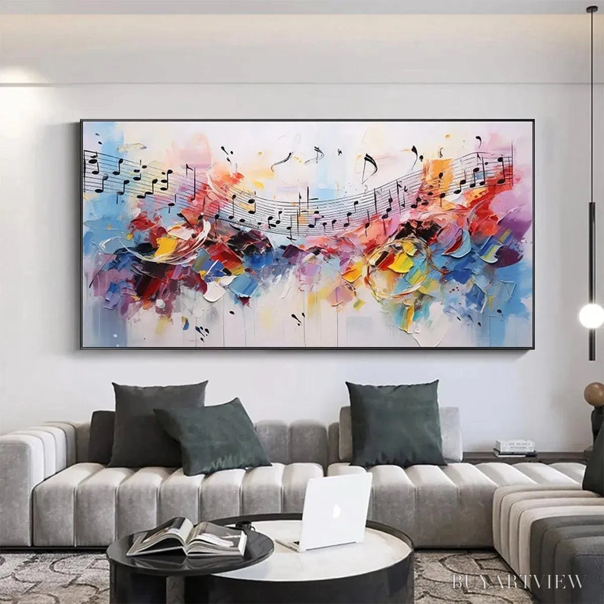 ARTOVITAS Melody in Color – Abstract Painting with Musical Notes - image 2