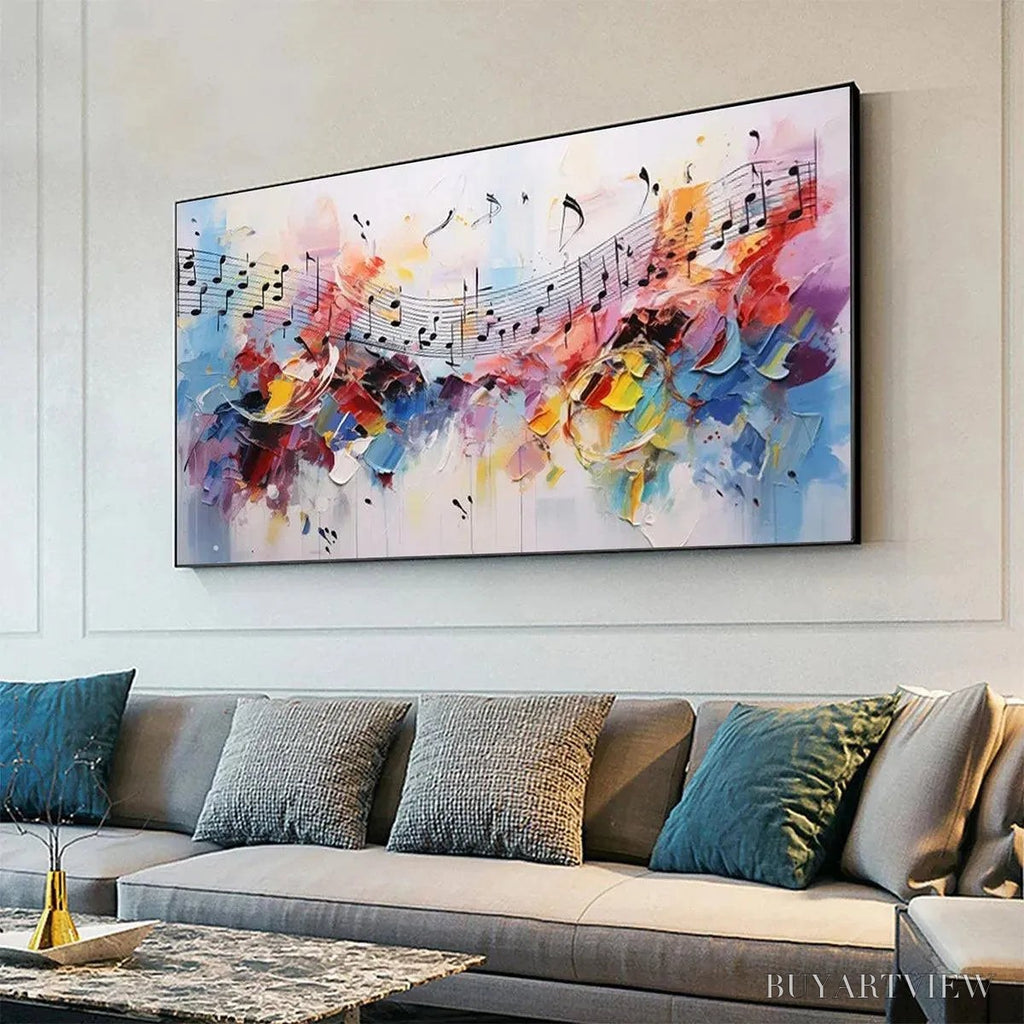 ARTOVITAS Melody in Color – Abstract Painting with Musical Notes - image 5