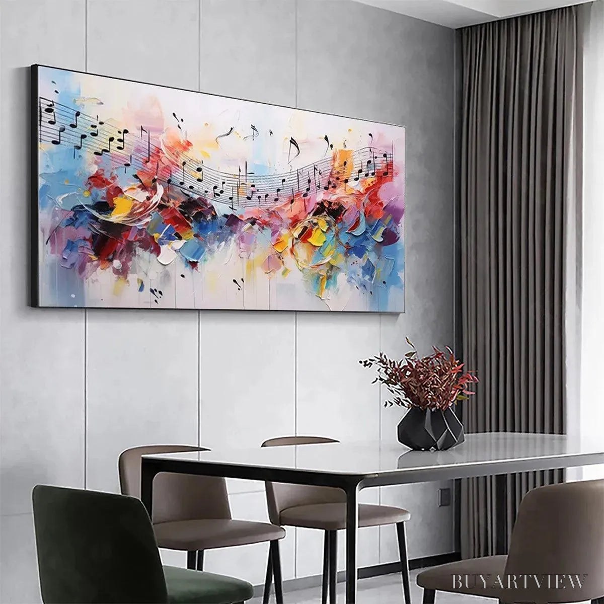 ARTOVITAS Melody in Color – Abstract Painting with Musical Notes - image 6