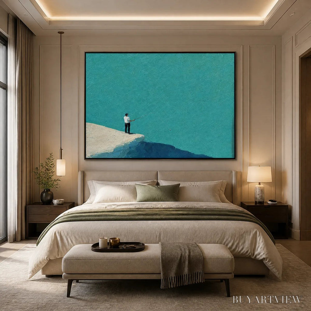 ARTOVITAS Blue Horizon – Minimal Blue Horizon Figure Art - image 2