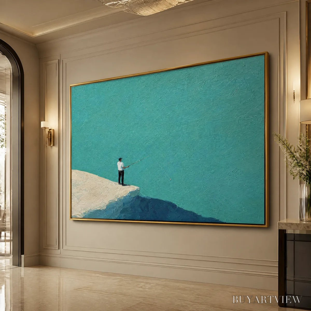 ARTOVITAS Blue Horizon – Minimal Blue Horizon Figure Art - image 4