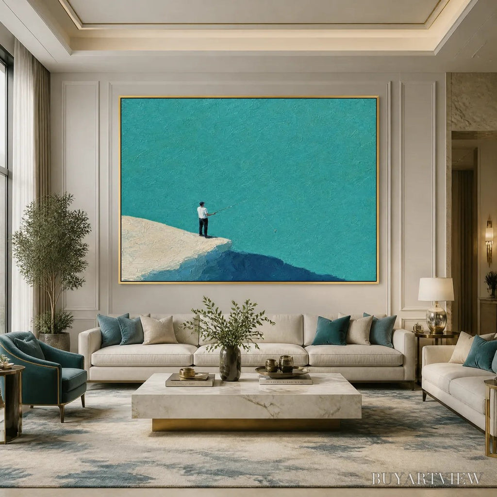 ARTOVITAS Blue Horizon – Minimal Blue Horizon Figure Art - image 5