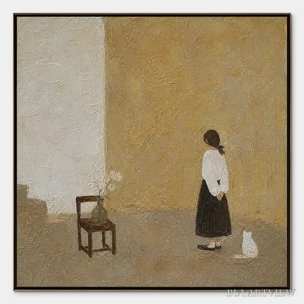 ARTOVITAS Still Room – Minimalist Woman Interior Painting - image 1