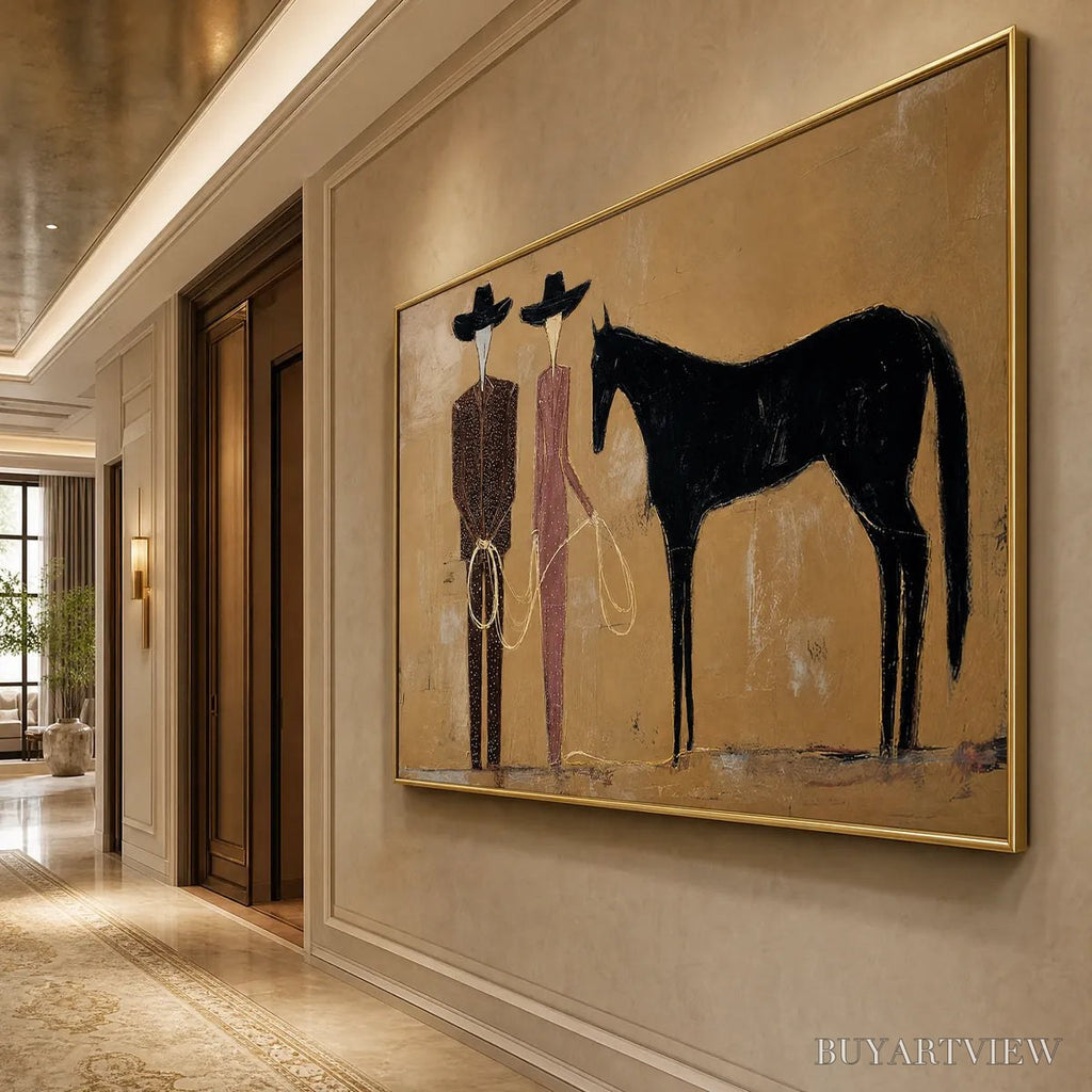ARTOVITAS the Pact – Modern Abstract Western Figurative Oil Painting - image 5