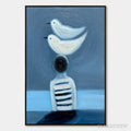 ARTOVITAS Equilibrium – Serene Blue Textured Figurative Oil Painting - image 1
