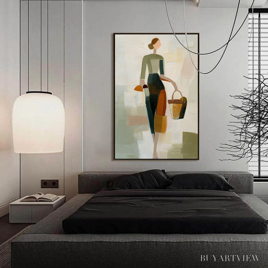 ARTOVITAS the Gatherer – Textured Abstract Figurative Painting of a Woman - image 4