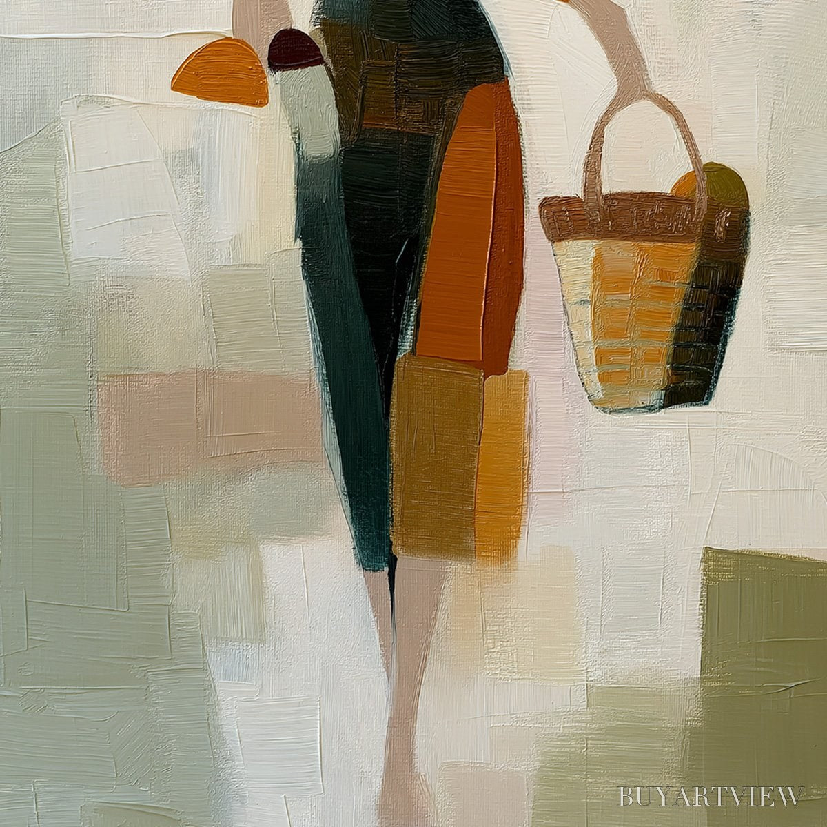 ARTOVITAS the Gatherer – Textured Abstract Figurative Painting of a Woman - image 5