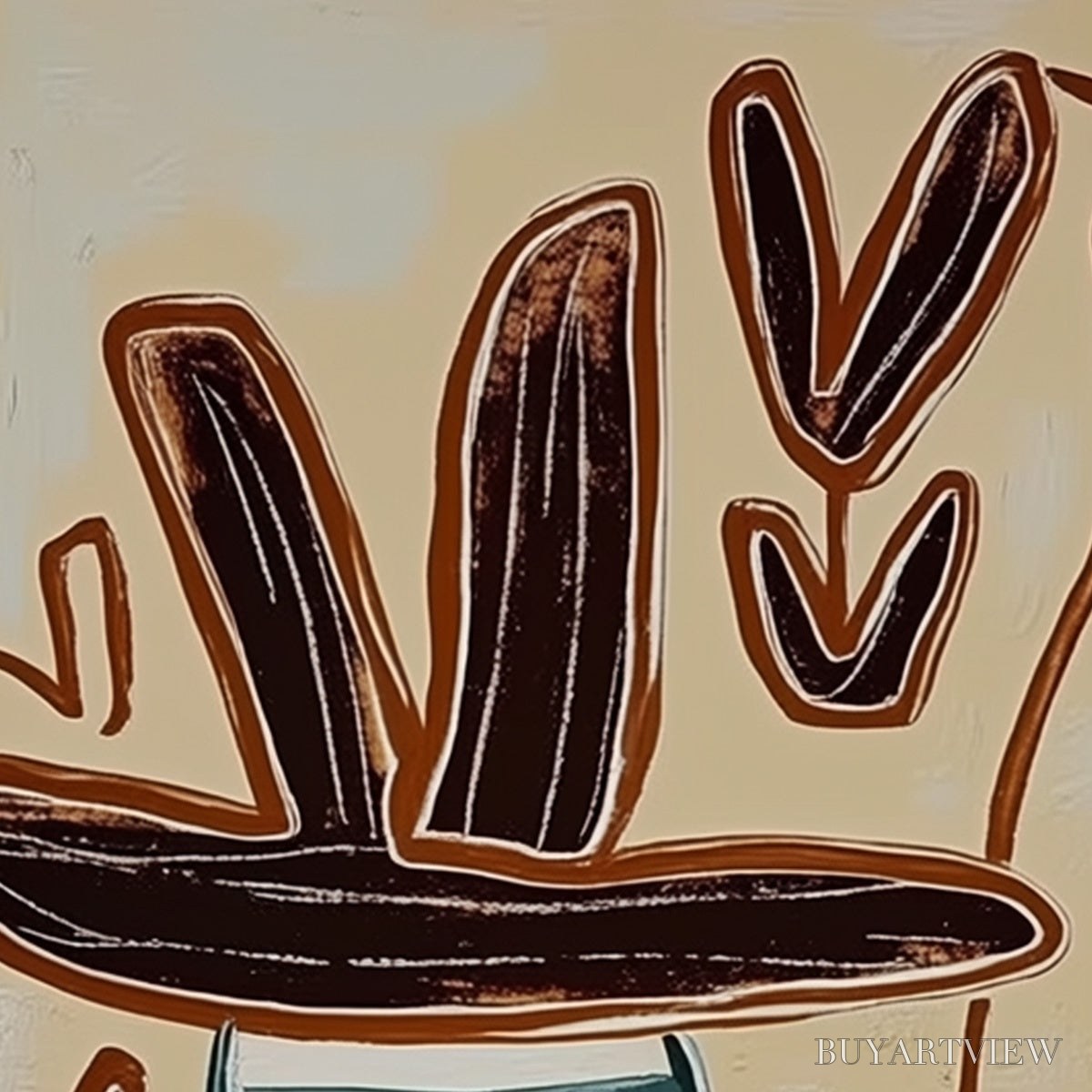 ARTOVITAS Kindred Spirits – Modern Abstract Figurative Painting of Two Companions - image 3
