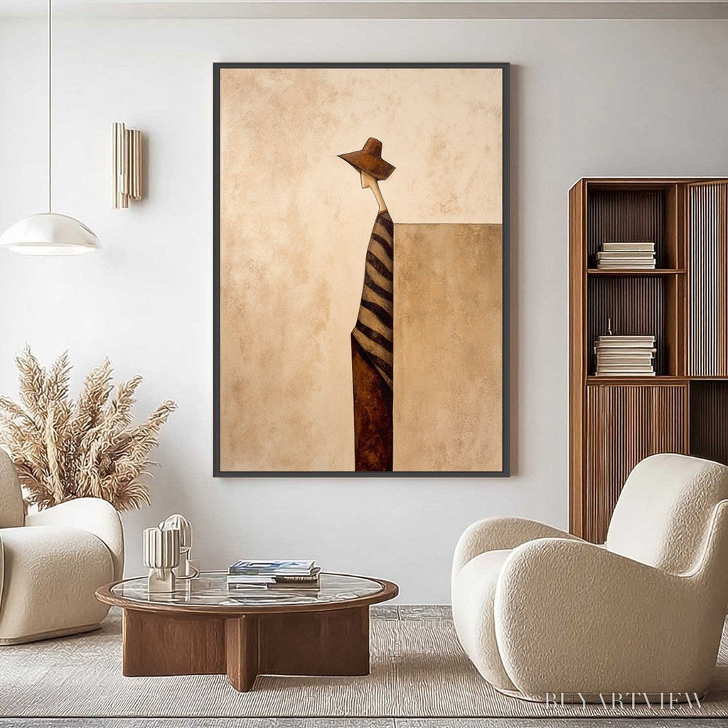 ARTOVITAS Solitude – Minimalist Figurative Painting in Earthy Tones - image 2