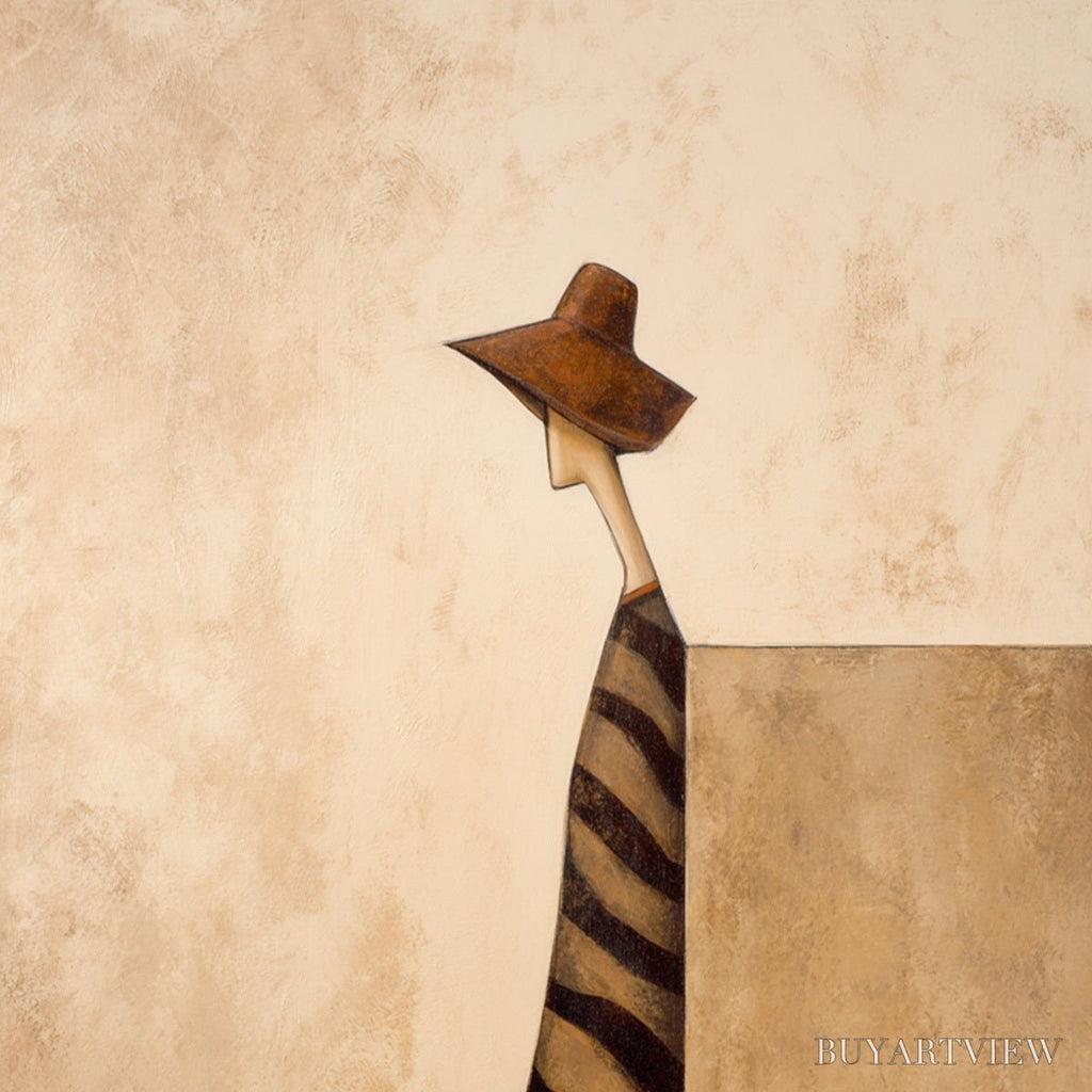 ARTOVITAS Solitude – Minimalist Figurative Painting in Earthy Tones - image 3