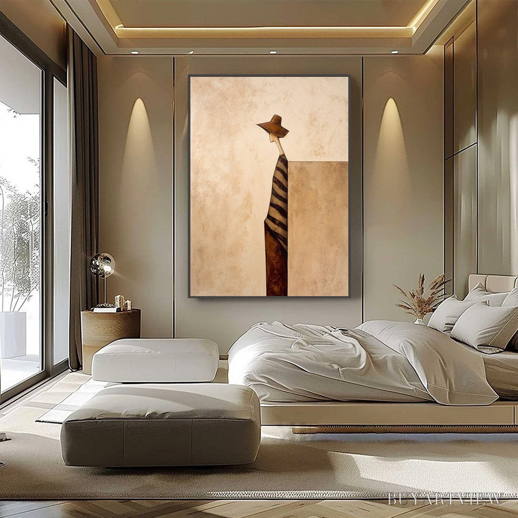 ARTOVITAS Solitude – Minimalist Figurative Painting in Earthy Tones - image 6