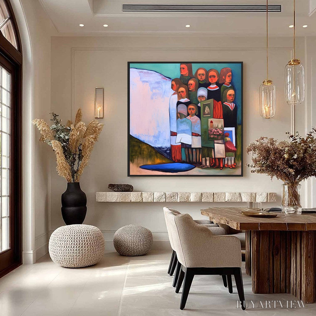 ARTOVITAS the Storykeepers – Colorful Figurative Painting of a Generational Gathering - image 4