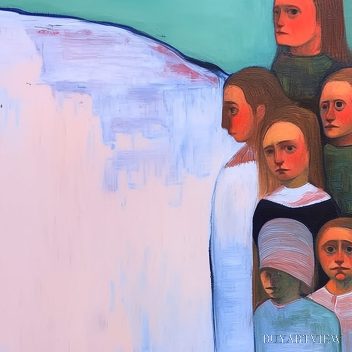 ARTOVITAS the Storykeepers – Colorful Figurative Painting of a Generational Gathering - image 5