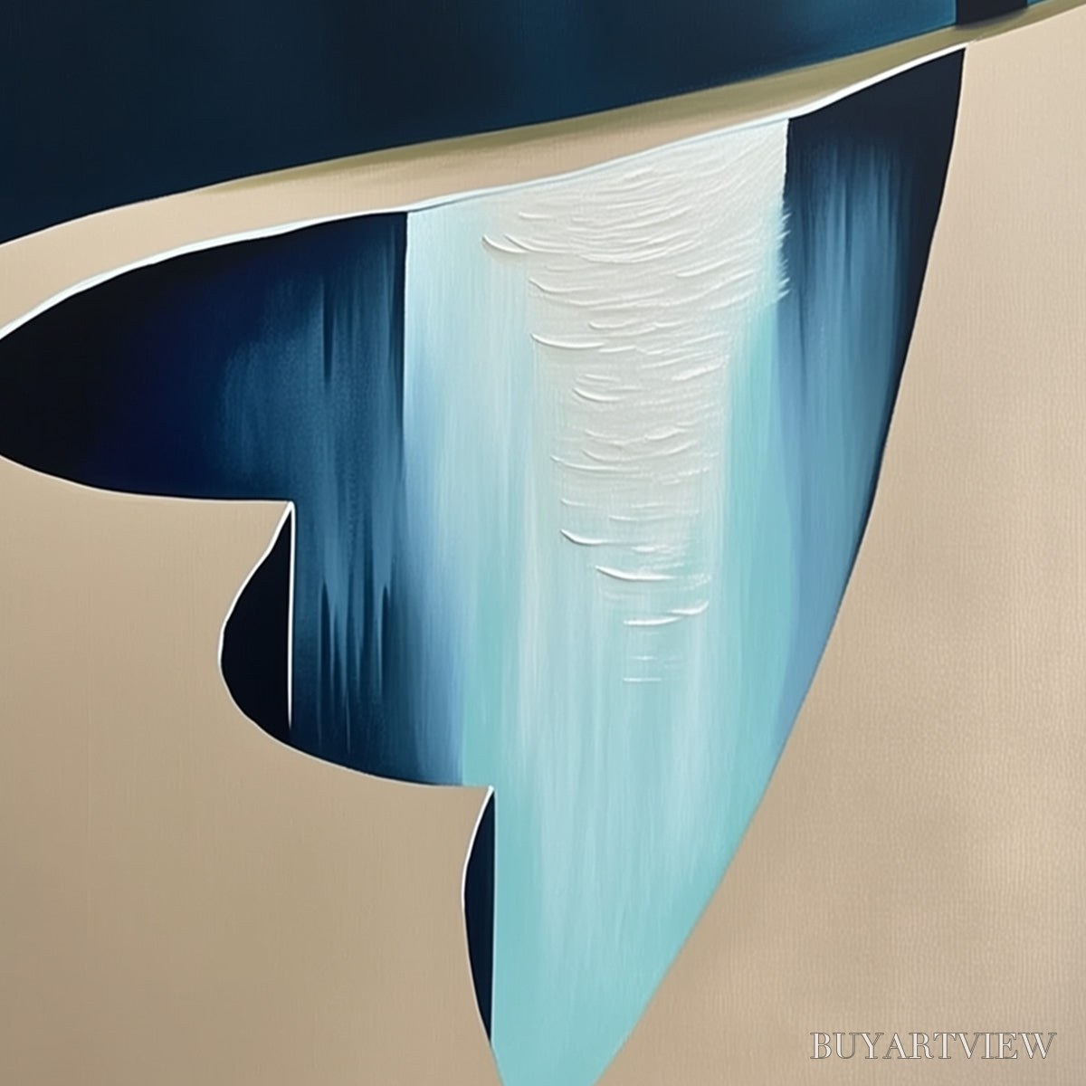 ARTOVITAS the Verge – Minimalist Abstract Painting of a Figure and Chasm - image 5
