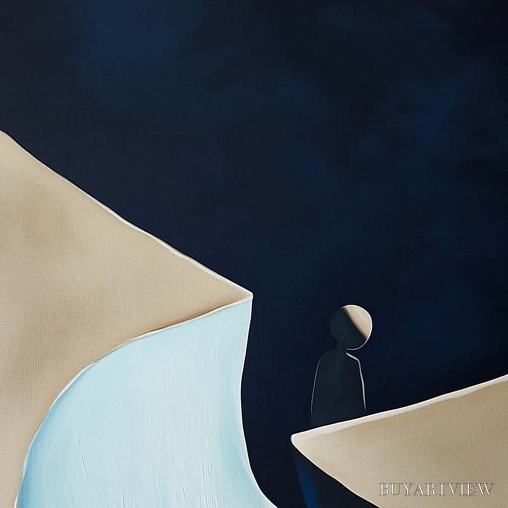 ARTOVITAS the Crossing – Minimalist Abstract Painting of a Figure's Journey - image 3