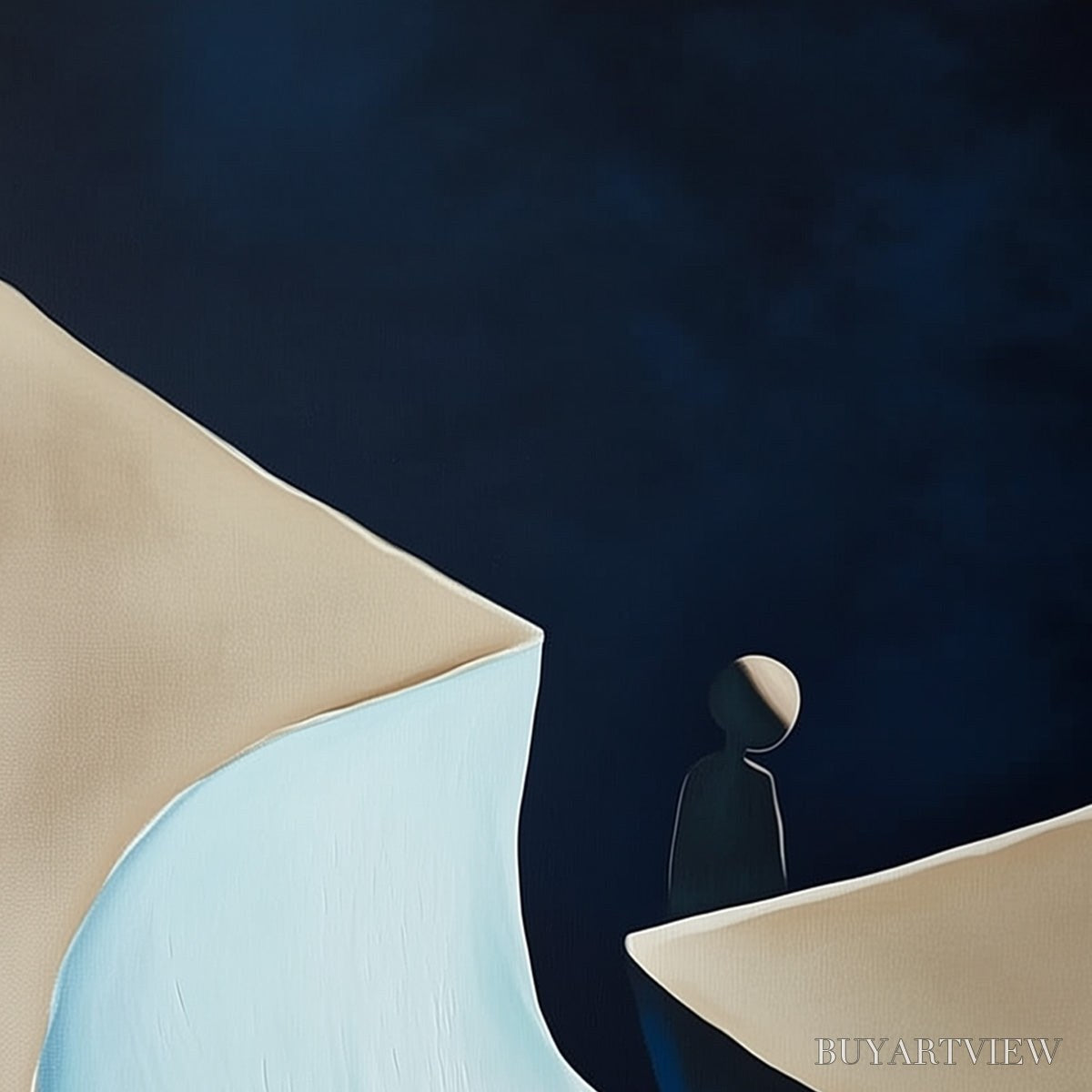 ARTOVITAS the Crossing – Minimalist Abstract Painting of a Figure's Journey - image 3