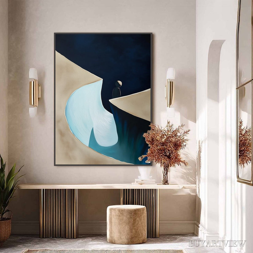 ARTOVITAS the Crossing – Minimalist Abstract Painting of a Figure's Journey - image 6