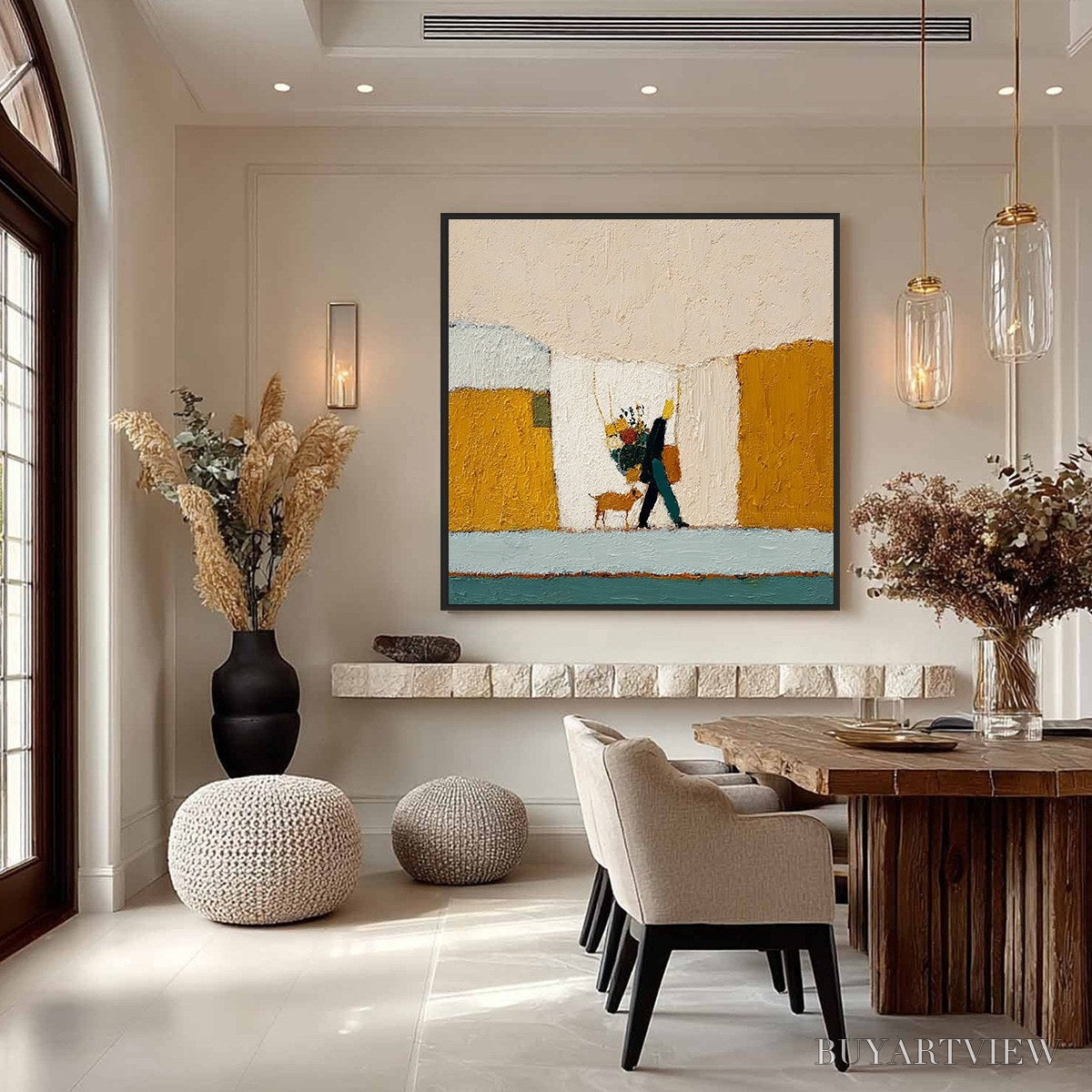 ARTOVITAS A Simple Pleasure – Textured Figurative Impasto Painting of a City Stroll - image 4