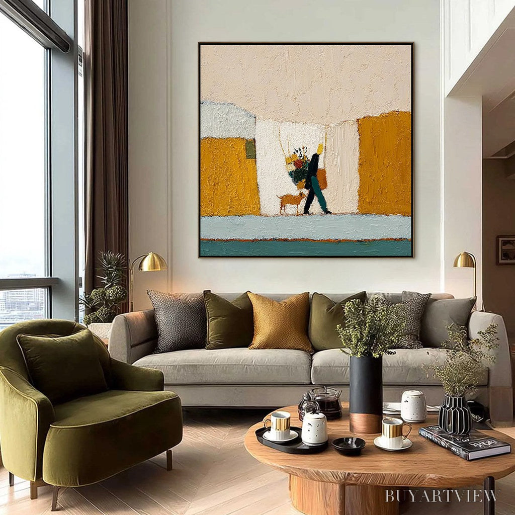 ARTOVITAS A Simple Pleasure – Textured Figurative Impasto Painting of a City Stroll - image 6