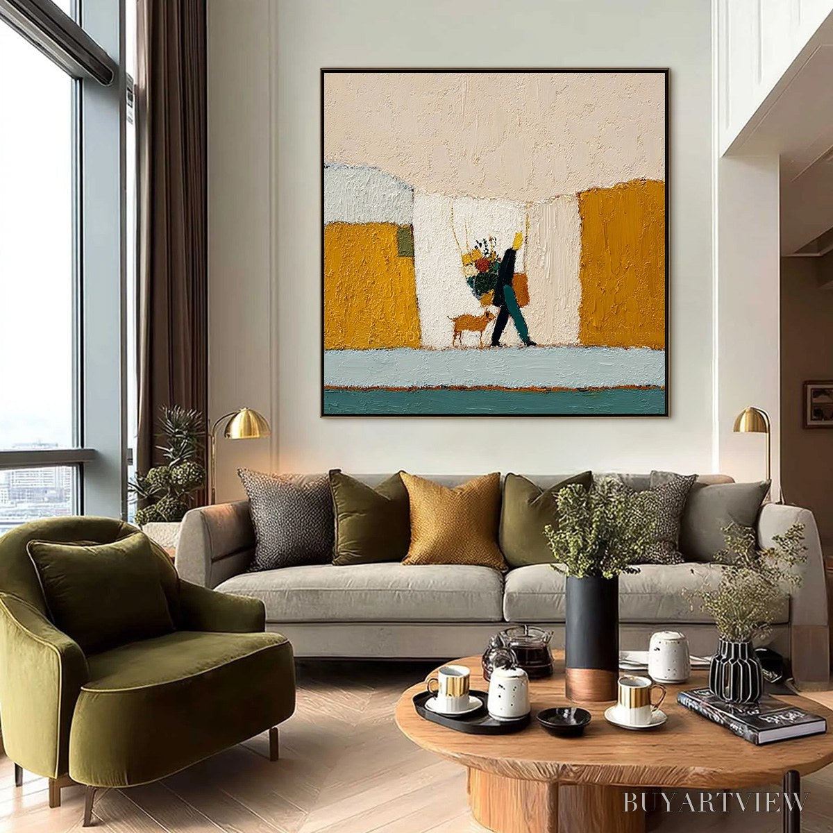 ARTOVITAS A Simple Pleasure – Textured Figurative Impasto Painting of a City Stroll - image 6