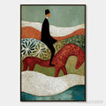 ARTOVITAS the Silent Journey – Textured Boho Figurative Painting of a Traveler's Journey - image 1