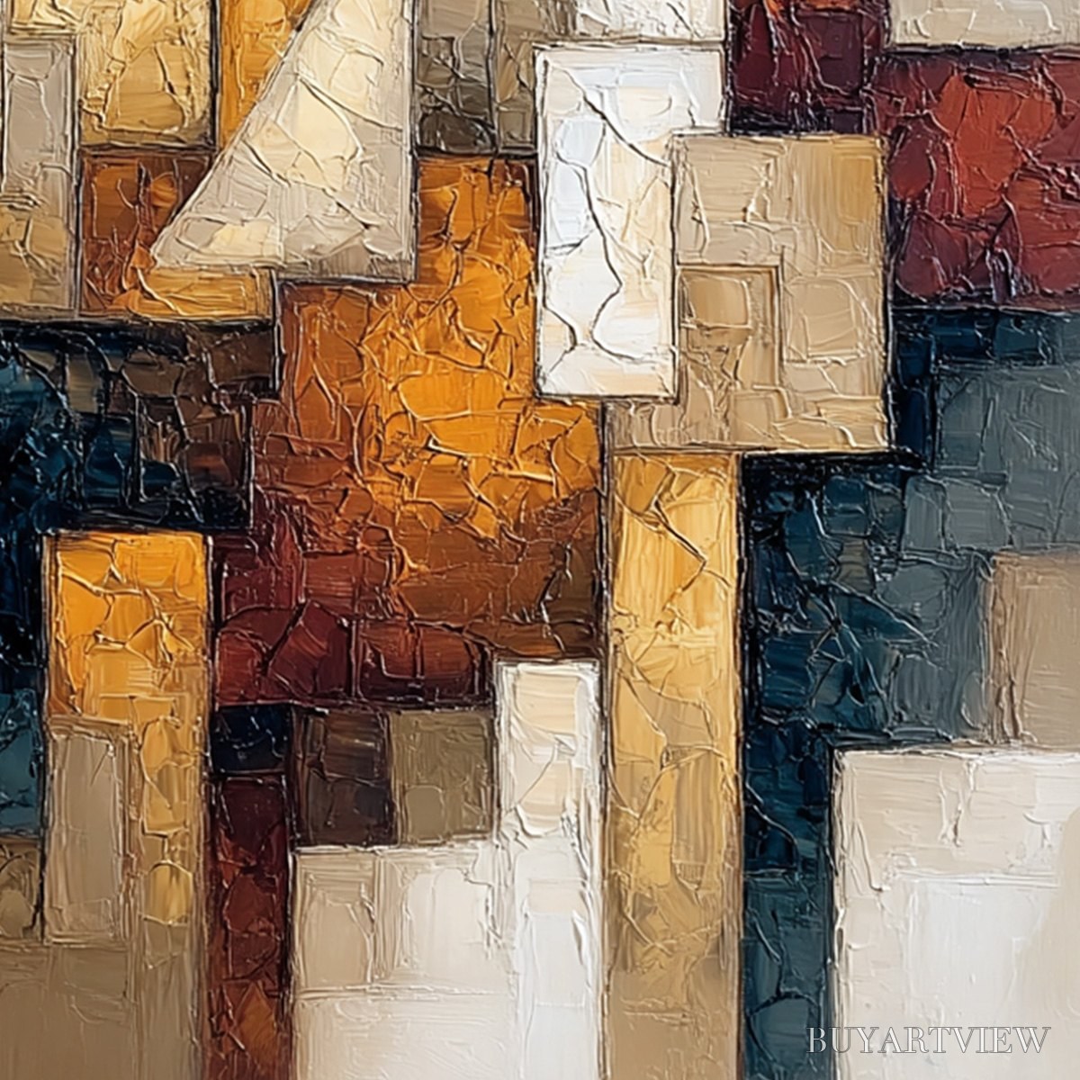 ARTOVITAS the Journeymen – Heavy Texture Palette Knife Figurative Painting - image 3
