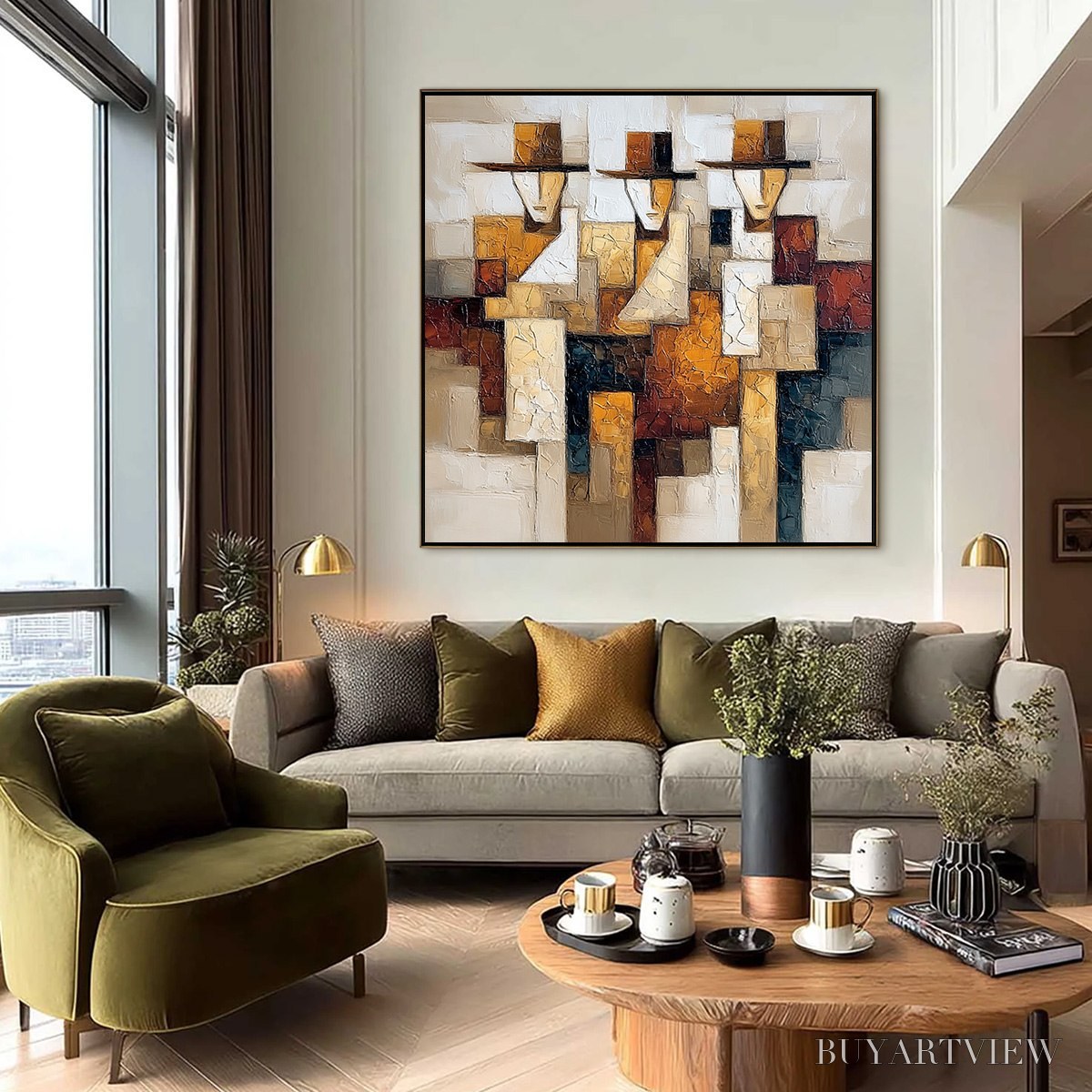 ARTOVITAS the Journeymen – Heavy Texture Palette Knife Figurative Painting - image 6